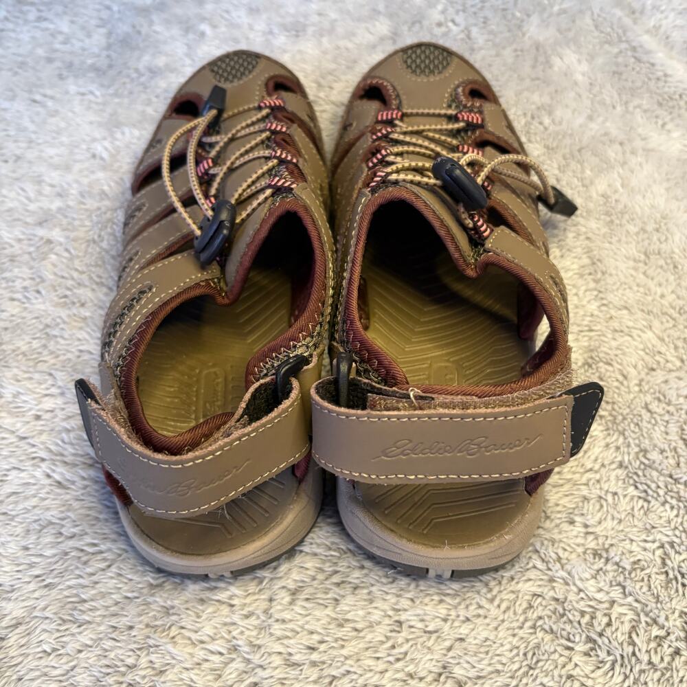 Eddie Bauer Blakely Sandals Women's Brown Leather Fisherman Pull On - Picture 3 of 6